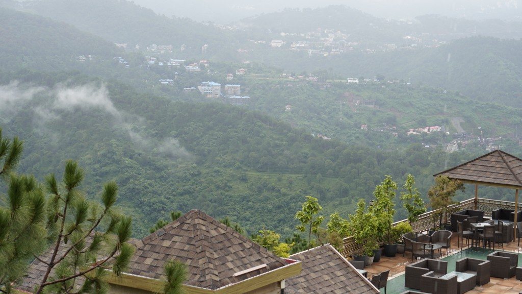 Valley views from a hill-station resort terrace