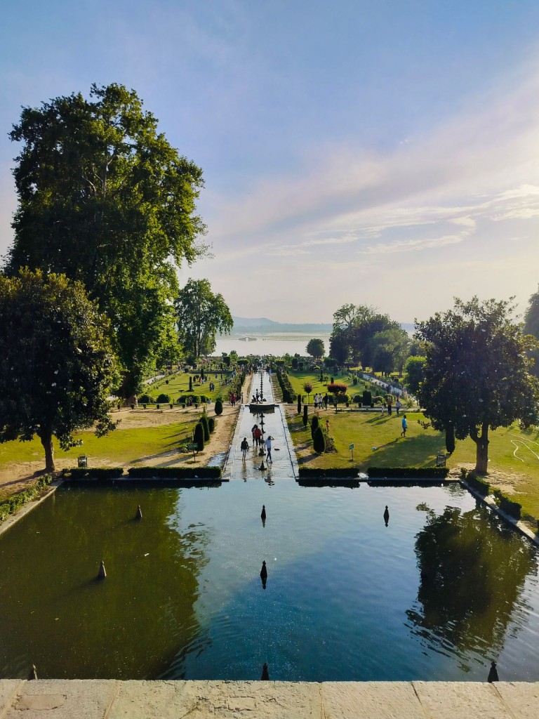 Nishat Bagh terraced Mughal Garden with fountains and chinar trees